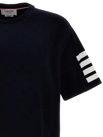 Thom Browne 4 Bar T-shirt Blue In Black