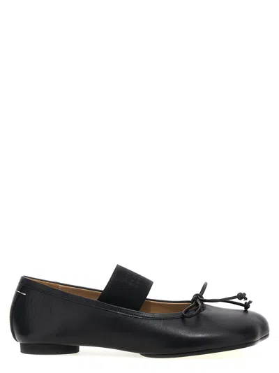 Mm6 Maison Margiela Anatomic Flat Shoes Black In Black