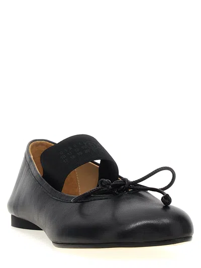 Mm6 Maison Margiela Anatomic Flat Shoes Black In Black