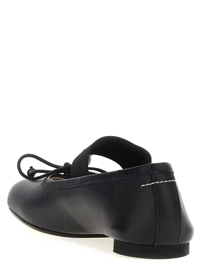 Mm6 Maison Margiela Anatomic Flat Shoes Black In Black