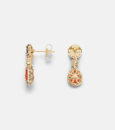 Suzanne Kalan Doublet 18kt Gold Drop Earrings With Gemstones In Multi