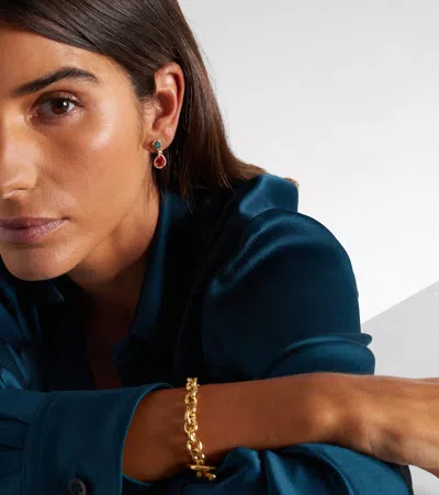 Suzanne Kalan Doublet 18kt Gold Drop Earrings With Gemstones In Multi