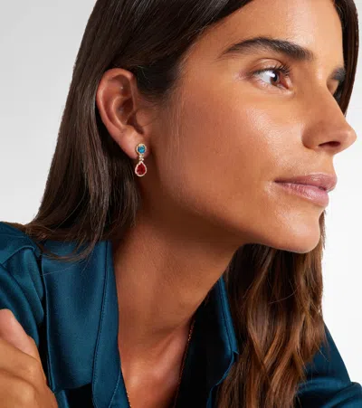 Suzanne Kalan Doublet 18kt Gold Drop Earrings With Gemstones In Multi