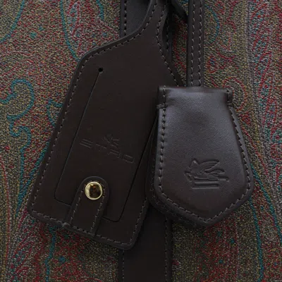 Etro Paisley Travel Bag Leather Trim Tag In Brown