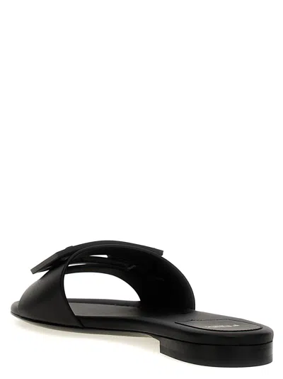 Fendi Wide-band Slide Sandals With Ff Baguette Motif In Blue