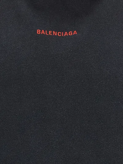 Balenciaga Hoodie With Front Pocket And Ribbed Cuffs In Black