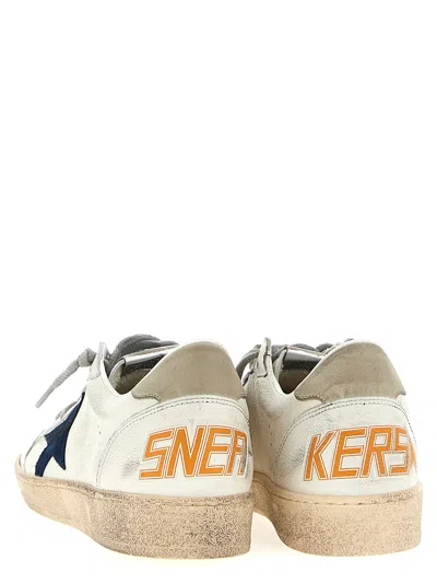 Golden Goose Ballstar Nappa Upper Toe And Spur Suede Star Leather Heel Sneakers Beige In White