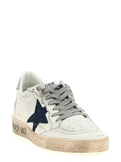Golden Goose Ballstar Nappa Upper Toe And Spur Suede Star Leather Heel Sneakers Beige In White