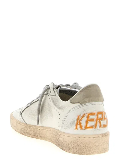 Golden Goose Ballstar Nappa Upper Toe And Spur Suede Star Leather Heel Sneakers Beige In White
