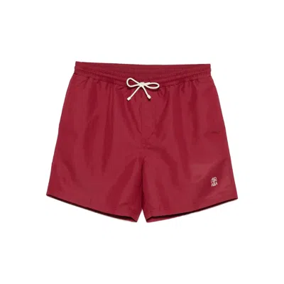 Brunello Cucinelli Comfortable Swim Shorts Featuring Pockets In Burgundy