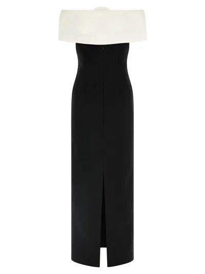 Self-portrait Flower Datail Maxi Dress In Black