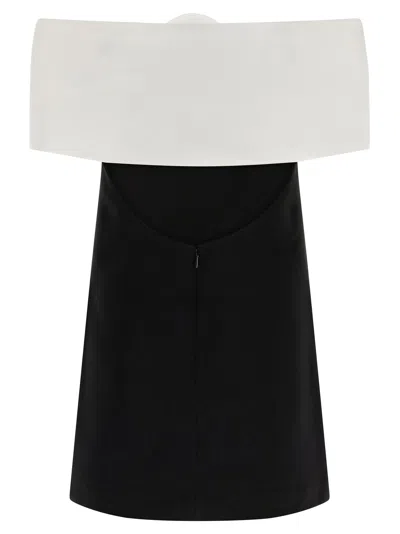 Self-portrait 'black Crêpe Flower Mini' Dress In Black