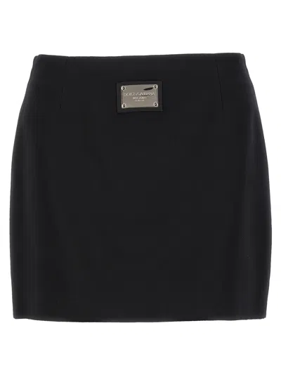 Dolce & Gabbana Black Sicily Skirts Black In Black