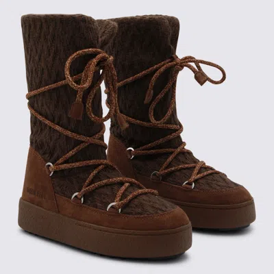 Moon Boot `mb X Guest In Residence Ltrack Knit` Boots In Brown