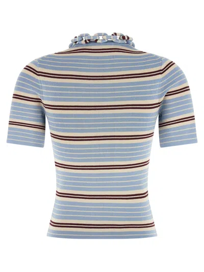 Rabanne Chain T-shirt Light Blue In Multi