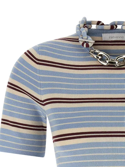 Rabanne Chain T-shirt Light Blue In Multi