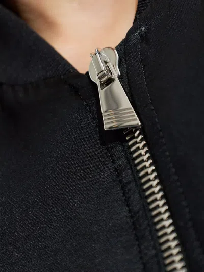 Attico Stylish Cropped Bomber Jacket With Long Sleeves In Black