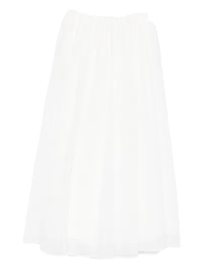 Brunello Cucinelli Cotton Long Skirt In White