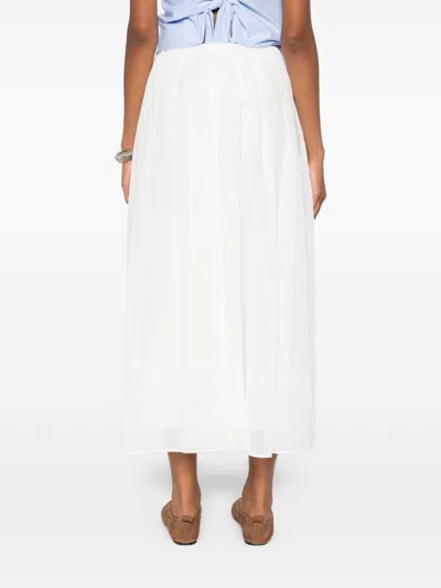 Brunello Cucinelli Cotton Long Skirt In White
