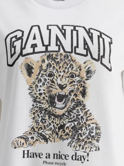 Ganni Leopard Print Relaxed Jersey T-shirt In Multi