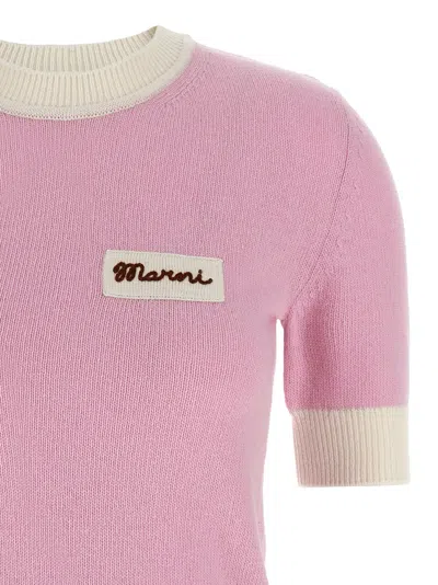 Marni Cropped Sweater Sweaters And Cardigans Pink In Pink