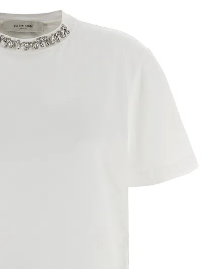 Golden Goose Crystal Crew Neck T-shirt In White