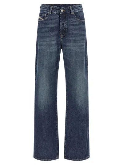 Diesel Sent Denim Trousers Contrast Stitching In Blue