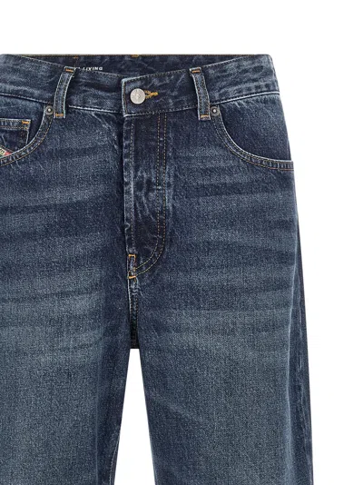 Diesel Sent Denim Trousers Contrast Stitching In Blue