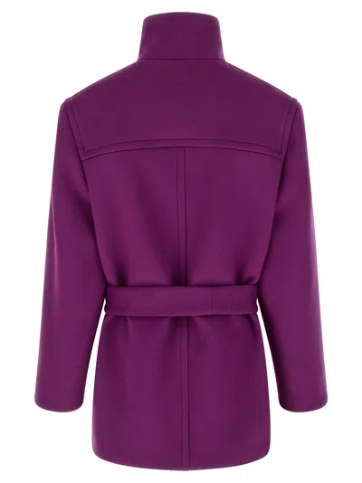 Saint Laurent Double-face Wool Coat Coats And Trench Coats Purple In Purple