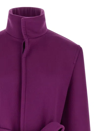 Saint Laurent Double-face Wool Coat Coats And Trench Coats Purple In Purple