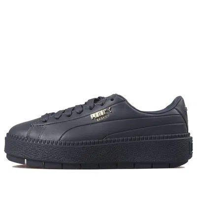 Puma (wmns)  Platform Trace Premium Low-top Sneakers Black In Blue