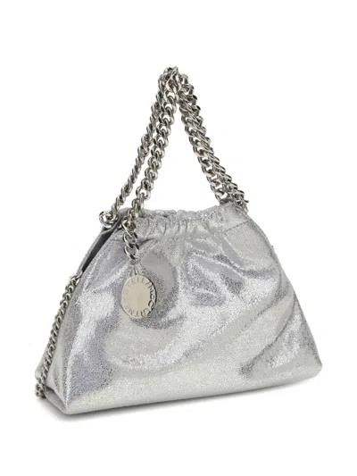Stella Mccartney Falabella Mini Drastring Tote In Silver