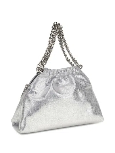 Stella Mccartney Falabella Mini Drastring Tote In Silver