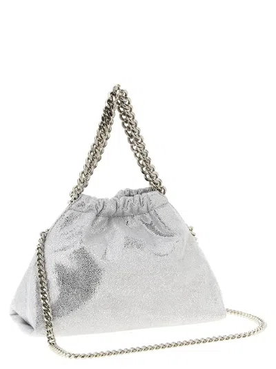 Stella Mccartney Falabella Mini Drawstring Crossbody Bag Crossbody Bags Silver In Silver