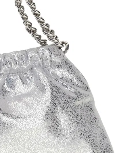 Stella Mccartney Falabella Mini Drastring Tote In Silver
