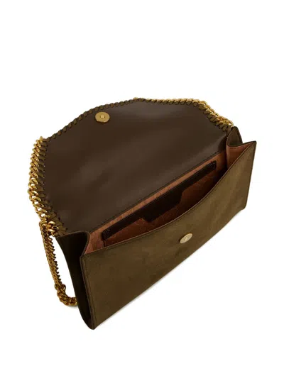 Stella Mccartney Falabella Mini Vegan Suede Crossbody Bag In Brown