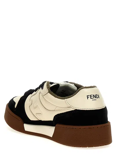Fendi Match Leather And Suede Sneakers In Multi