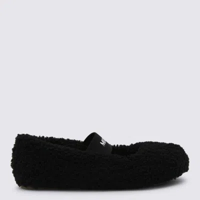 Moon Boot Soft Shearling Flat Ballerina Shoes In Black
