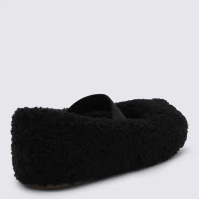 Moon Boot Soft Shearling Flat Ballerina Shoes In Black