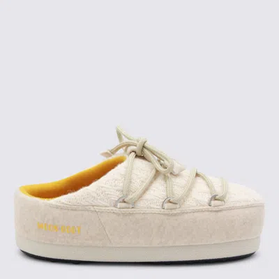 Moon Boot Flat Shoes White Sand In Nude
