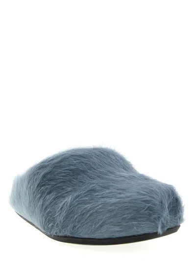 Marni Fussbett Flat Shoes Light Blue In Gray