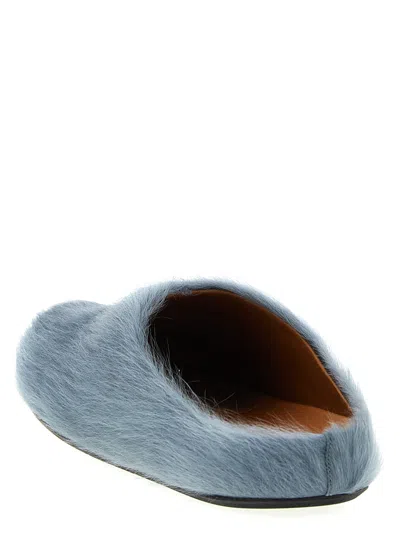 Marni Fussbett Flat Shoes Light Blue In Gray