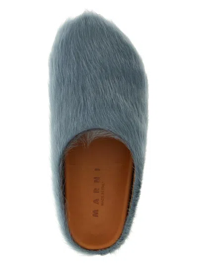 Marni Fussbett Flat Shoes Light Blue In Gray