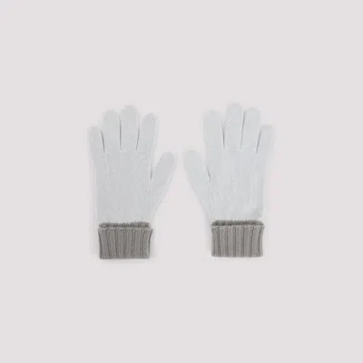 Gucci Light Grey Logo Gloves In White