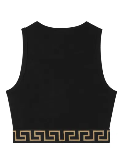 Versace Greca Border Underwear Tank Top In Black