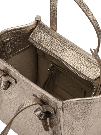 Gianni Chiarini Bronze Leather Handbag In Black