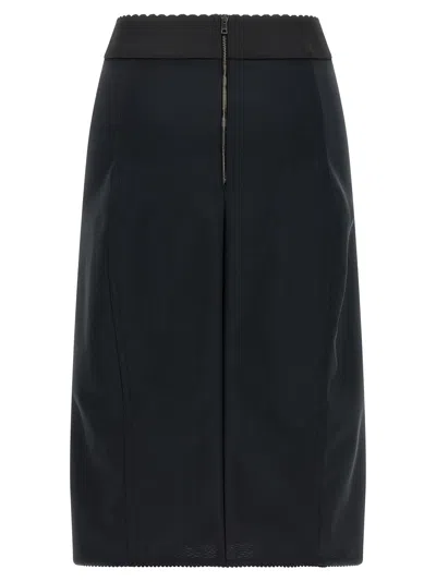 Dolce & Gabbana Lace Insert Skirt Skirts Black In Black
