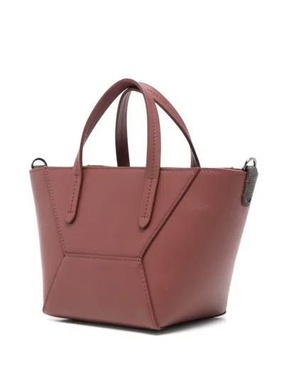 Brunello Cucinelli Mini Geometric Handle Tote Bag