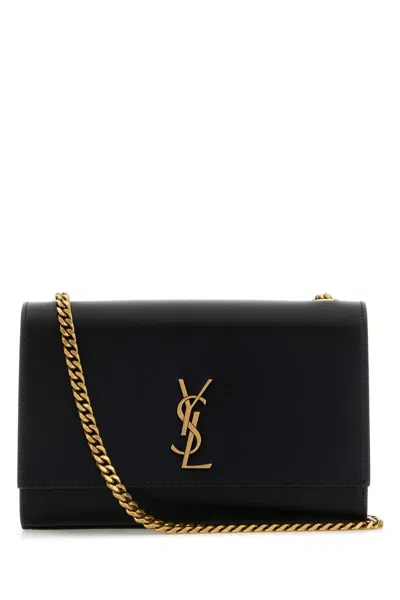 Saint Laurent Kate Small Ysl Shoulder Bag In Leather In Black