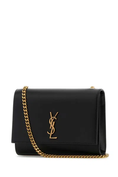 Saint Laurent Kate Small Ysl Shoulder Bag In Leather In Black